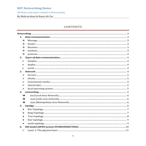 Networking Notes For DIT Part 1