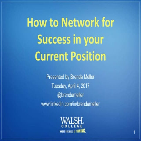 How to Network for Success in your Current Position
