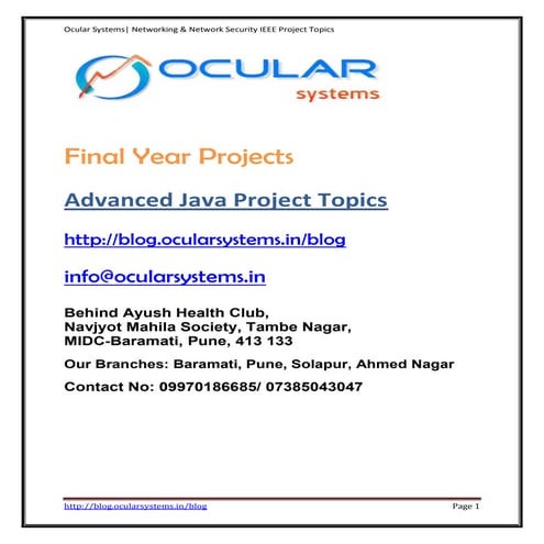 Networking ieee-project-topics-ocularsystems.in 