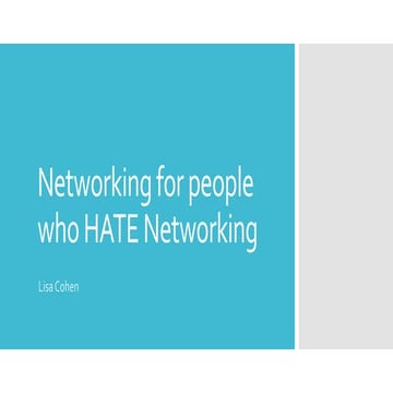 Networking for people who HATE networking
