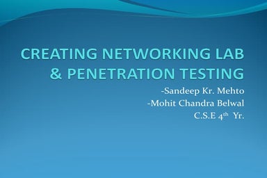 Networking and penetration testing