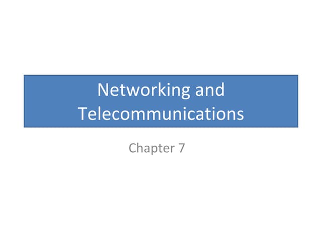 Networking And Telecommunications