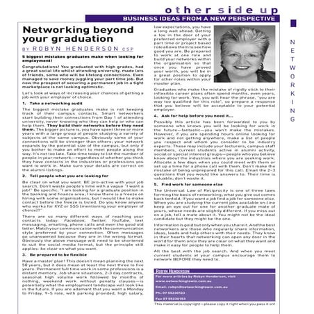 Networking Beyond Your Graduation