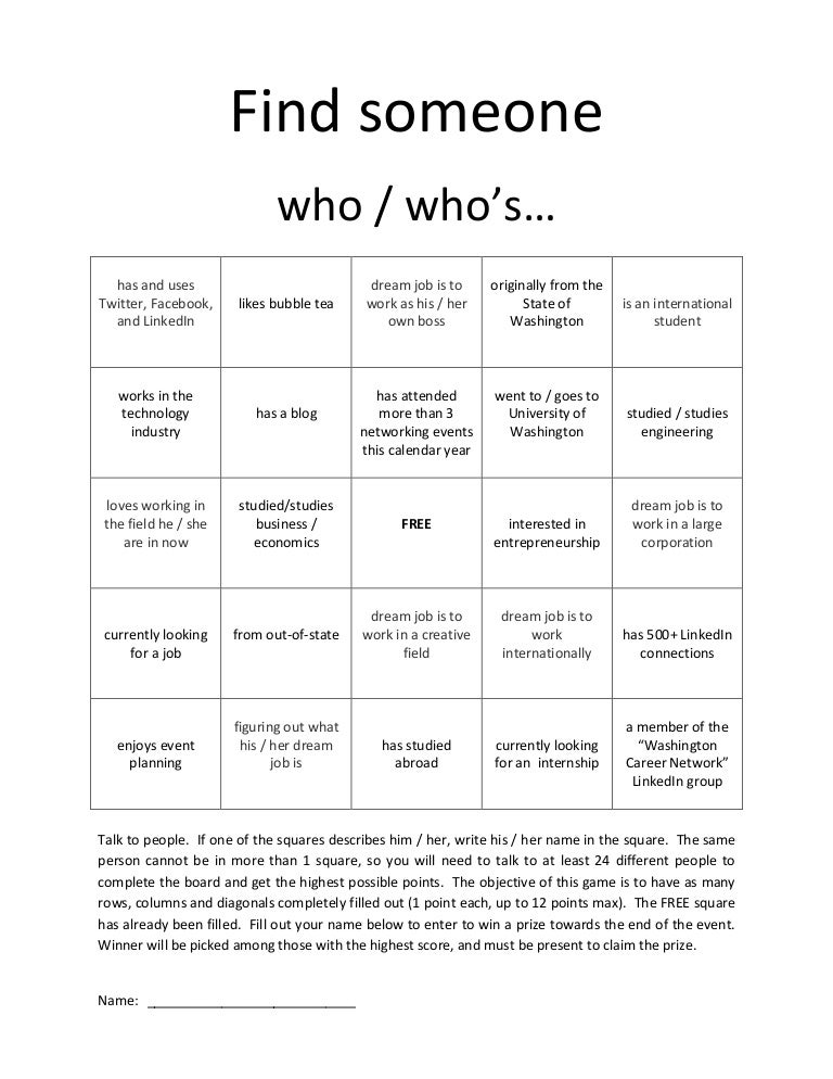 Networking Bingo (Creative Paths to Professional Success)