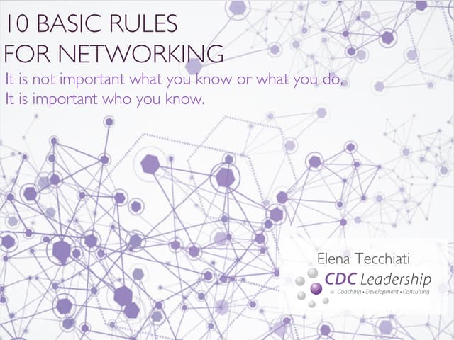 How to manage Networking successfully