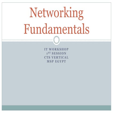 Network fundamentals | PPT