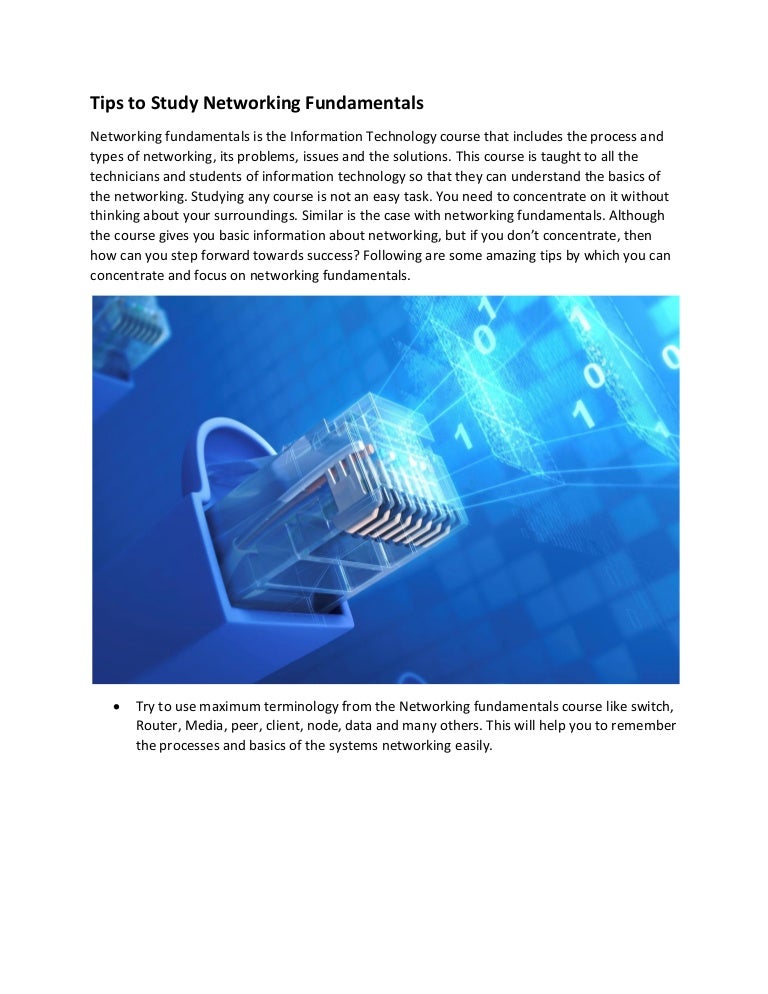 Tips to Study Networking Fundamentals