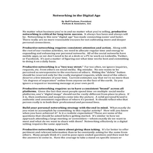 Networking in the digital age