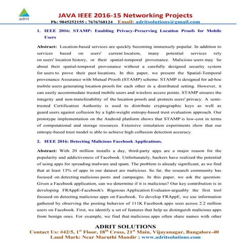 Networking java titles Adrit Solution