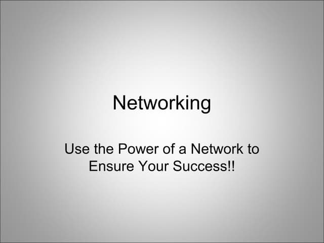 Networking powerpoint