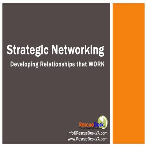 Strategic Networking: Developing Relationships that WORK