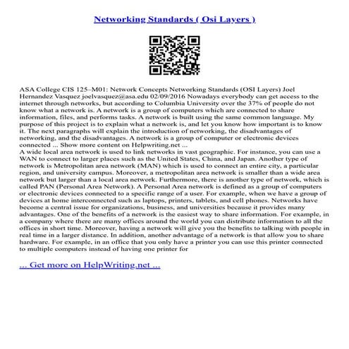 Networking Standards ( Osi Layers )