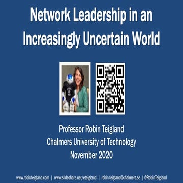 Network leadership in an uncertain world