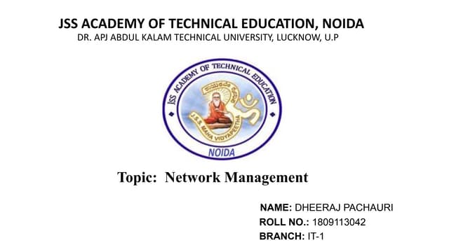 Network management ppt