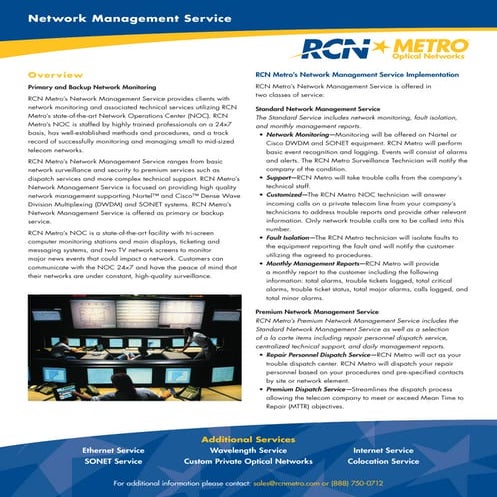 RCN Network Management Service