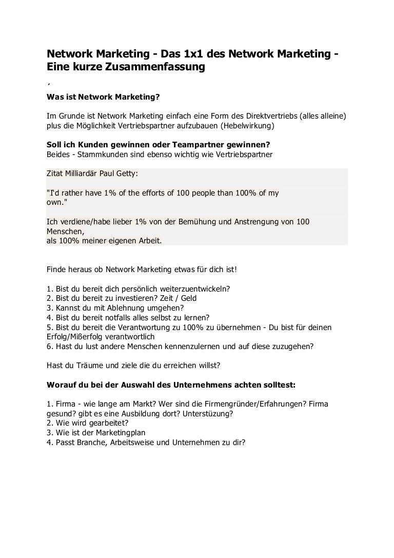 Network Marketing Das 1x1 Des Network Marketing Eine Kurze Zusam Network Marketing Das 1x1 Des Network Marketing Eine Kurze Zusam