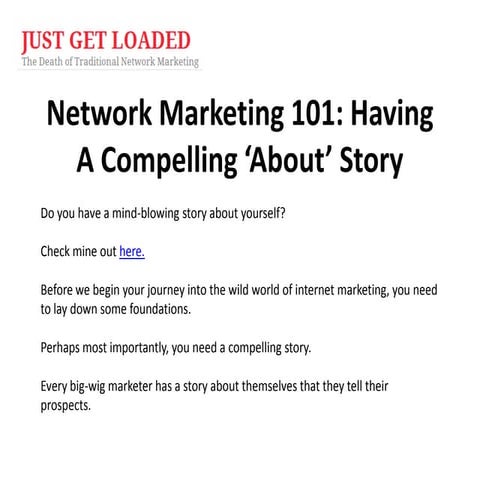 Network marketing 101