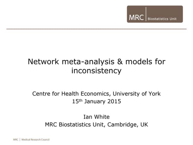 Network meta-analysis & models for inconsistency