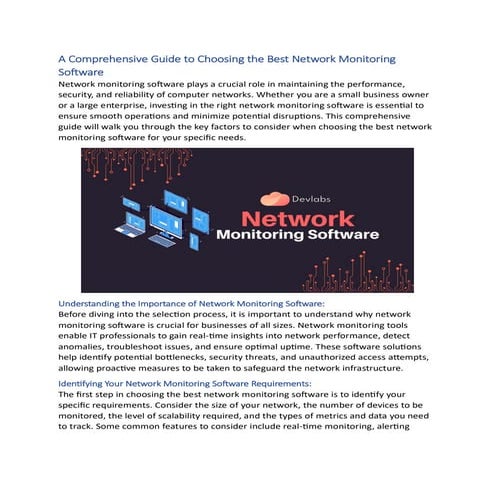 A Comprehensive Guide to Choosing the Best Network Monitoring Software ...