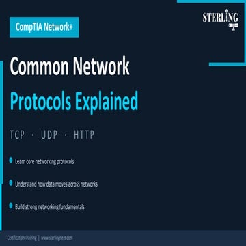 Common Network Protocols Explained TCP UDP HTTP | CompTIA Network+ ...