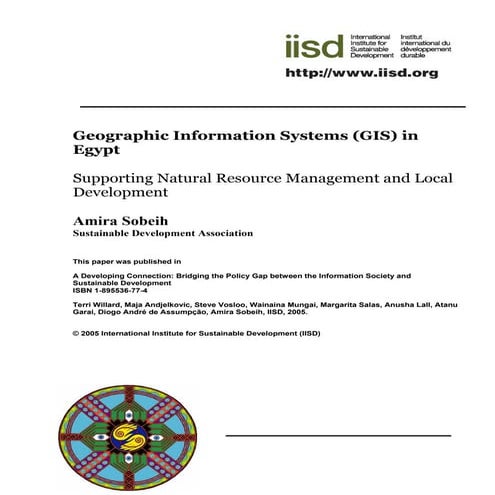 Geographic Information Systems (GIS) in Egypt to support natural resource man...