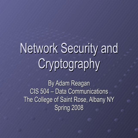 Network Security and Cryptography