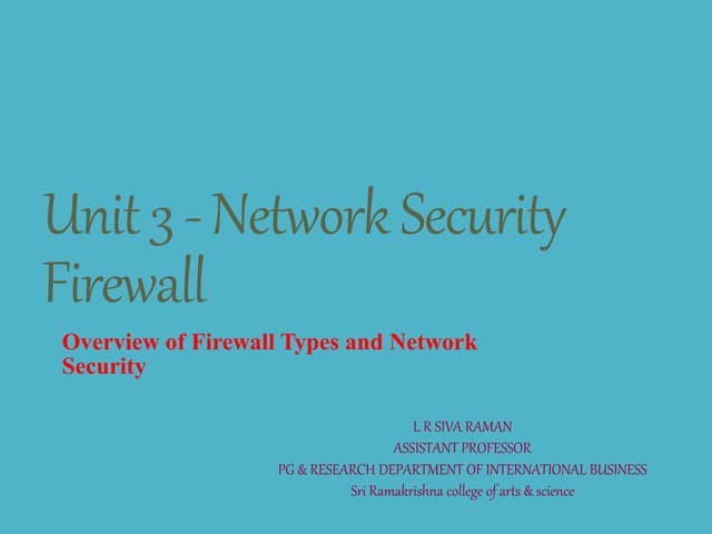 Network Security Firewall(Basics of Firewall)