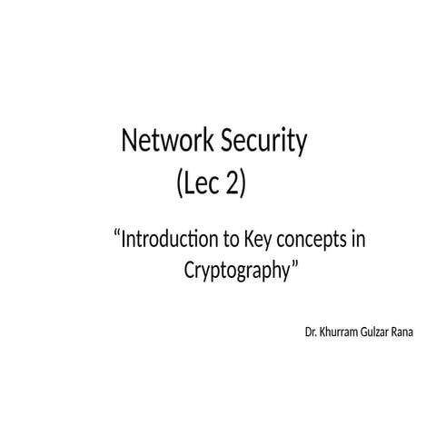 This lecture provides an introduction to the fundamentals of network ...
