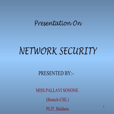 Network Security | PPT | Technology & Computing