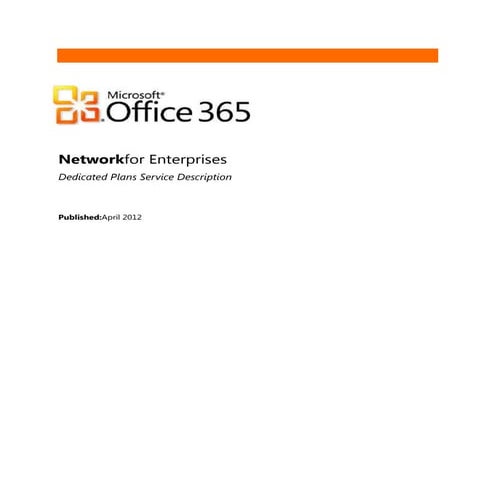 Network service description office 365 dedicated plans april 2012