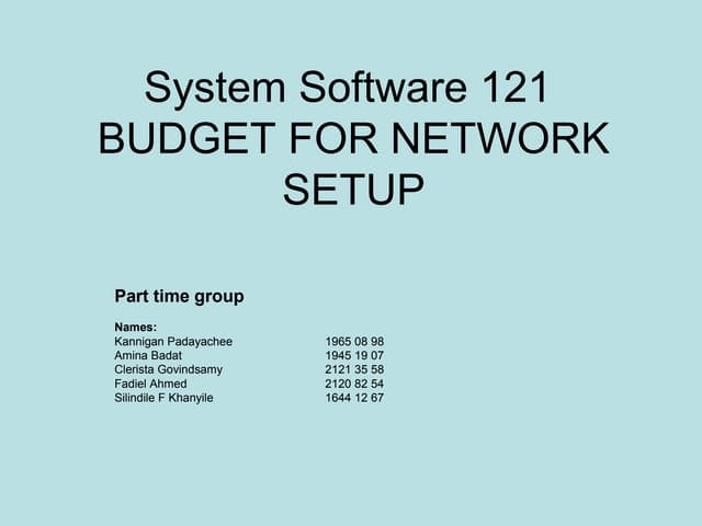 Network setup