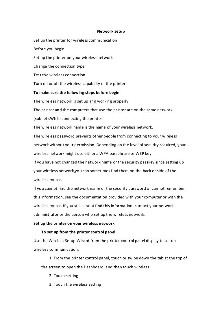 how to change wireless connection on hp printer