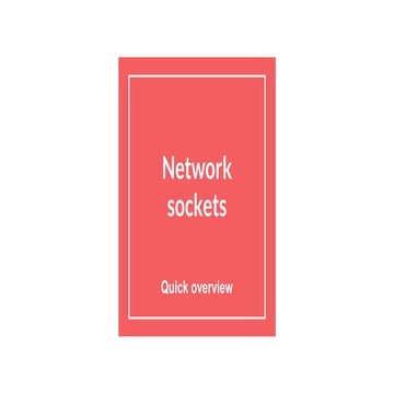 Network sockets | PPTX