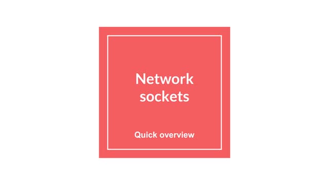 Network sockets | PPTX
