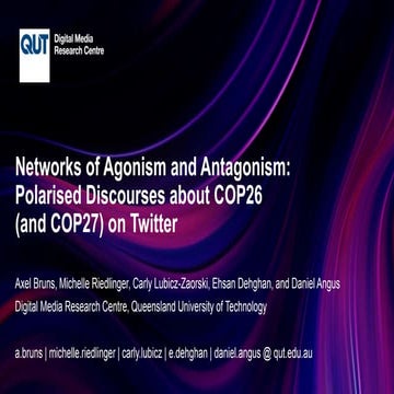 Networks of Agonism and Antagonism: Polarised Discourses about COP26 (and COP...