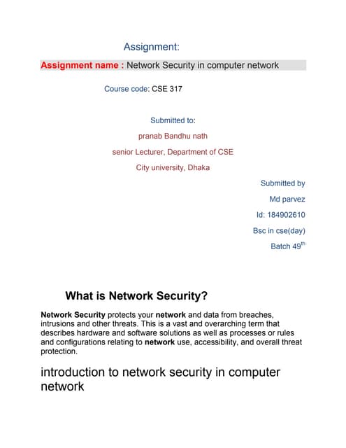 Network srcurity