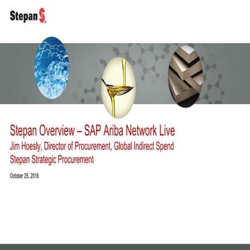 Stepan Overview – SAP Ariba Network Live