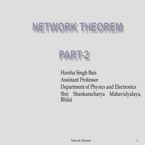 Network theorem part 2 | PPT