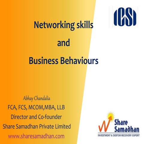 Network to networth / Share Samadhan