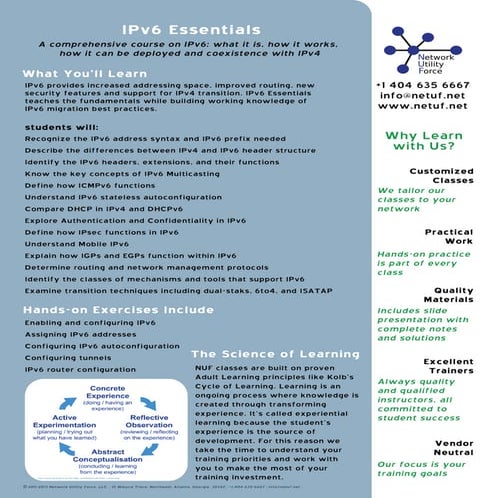 Network Utility Force IPv6 training brochure