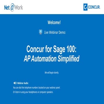 Concur for Sage 100: AP Automation Simplified