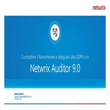 Combattere il Ransomware e adeguarsi alla GDPR con Netwrix Auditor