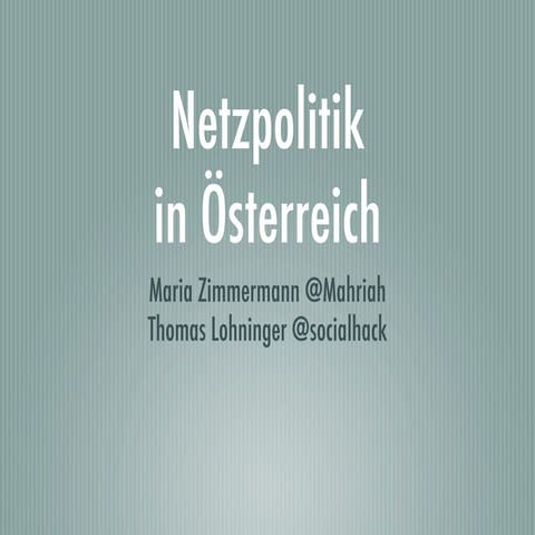Netzpolitik in oesterreich