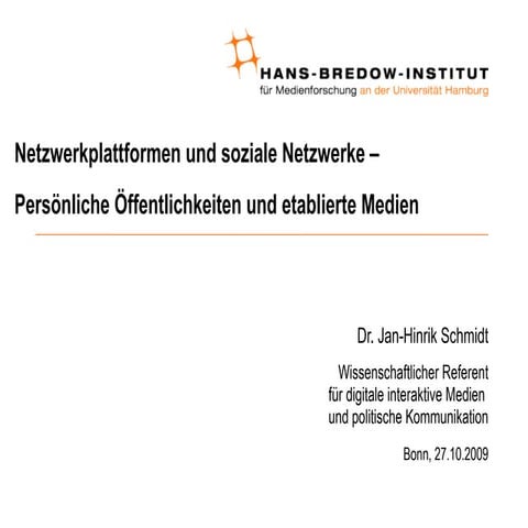 Netzwerkplattformen und soziale Netzwerke