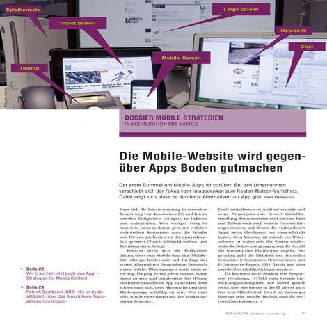 2011 - Mobile Strategie / Fachartikel Netzwoche