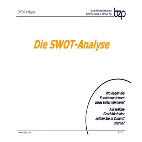 bzp-SWOT Analyse