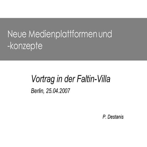 Neue Medienplattformen 