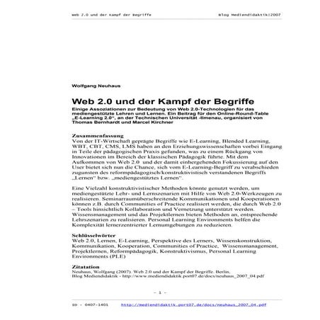 Web 2.0 und der Kampf der Begriffe