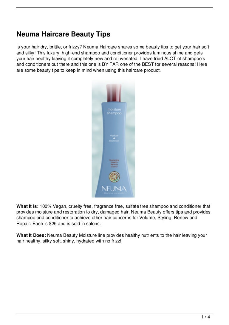 Neuma Haircare Beauty Tips