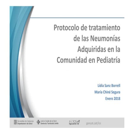 Neumonía adquirida en la comunidad en la edad pediátrica 2018